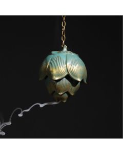 Buddha Stones Lotus Meditation Hanging Incense Burner Decoration - Lotus