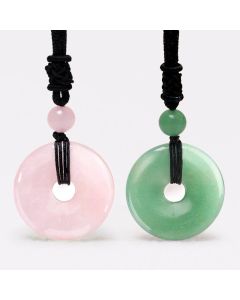 Buddha Stones Lucky Coin Pendant Healing Crystal Gemstone Necklace - Lapis Lazuli