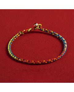 Buddha Stones "May you be blessed with peace and safety in all four seasons" Lucky Multicolored Bracelet - 19cm