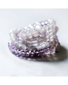 Buddha Stones Natural Amethyst Crystal Meditation Healing Bracelet - 15.5cm
