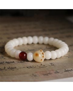 Buddha Stones Natural Bodhi Seed Lovely Paw Lucky Cat Bracelet - Bodhi Seed