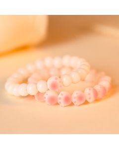 Buddha Stones Natural Bodhi Seed Lovely Paw Lucky Cat Paw Peace Bracelet - Pink