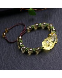 Buddha Stones Natural Citrine Pixiu Wealth Protection Bracelet - 10mm