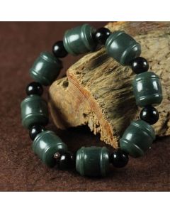 Natural Cyan Jade Cure Bracelet - 18mm*15mm