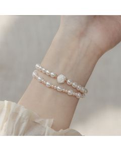 Buddha Stones Natural Flower Pearl Sincerity Bead Bracelet - Pearl Bead