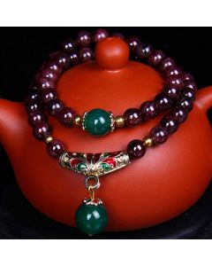 Buddha Stones Natural Garnet Blessing Bracelet - 7mm Garnet