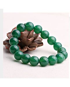 Buddha Stones Natural Green Agate Support Bracelet - 14mm