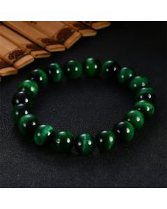 Buddha Stones Natural Green Tiger Eye Strength Bracelet - 14mm