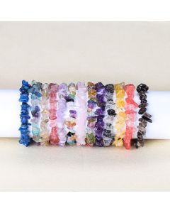 Natural Irregular Shape Crystal Stone Warmth Soothing Bracelet - Dumortierite Stone(Wrist Circumference: 15-16cm)