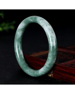Buddha Stones Natural Jade Luck Abundance Bangle Bracelet - 64mm