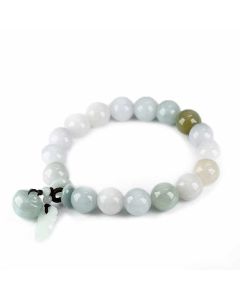 Buddha Stones Natural Jade Pi Xiu Gourd Apple Success Bracelet - Apple