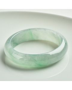 Buddha Stones  Natural Jade Prosperity Wealth Luck Bangle Bracelet - 63-64mm