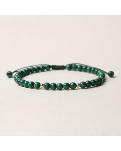 Buddha Stones 4mm Natural Malachite Protection Calmness String Bracelet - Malachite(Wrist Circumference 14-16cm)
