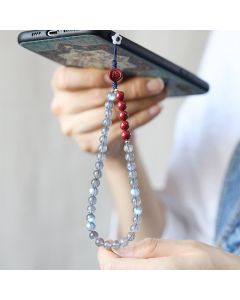 Natural Moonstone Cinnabar Calm Positive Phone Decoration - Moonstone&Cinnabar