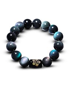 Buddha Stones Natural Rainbow Obsidian Positive Transformation Bracelet - 18mm
