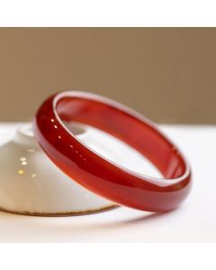 Buddha Stones Natural Red Agate Confidence Bracelet Bangle - 66mm