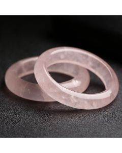 Buddha Stones  Natural Rose Quartz Love Caring Bracelet Bangle - 62mm