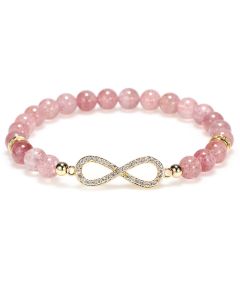 Buddha Stones Natural Strawberry Quartz Positivity Healing Bracelet - Strawberry Quartz