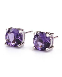 Buddha Stones Natural Various Gemstone Amethyst Love Earrings - Green Crystal
