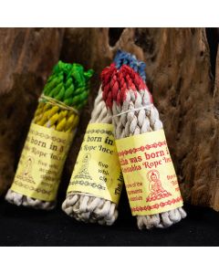 Buddha Stones Nepal Rope Incense Purify Healing Meditation Incense - Green 25Pcs Incense(10cm/Stick)