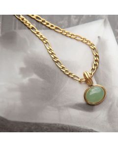 Oval Turquoise Strength Titanium Steel Necklace Pendant - Silver