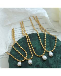 Pearl Bead Peace Necklace Pendant - Pearl (Happiness ♥ Calm)