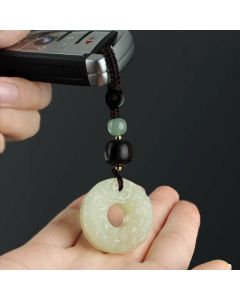 Buddha Stones PiXiu Jade Peace Buckle Abundance Wealth Key Chain - Jade (Prosperity ♥ Abundance)