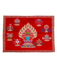 Prayer Altar Mat Healing Meditation 8 Auspicious Symbols Mat - Yellow