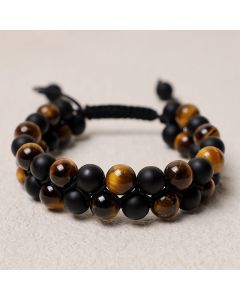 Buddha Stones Protection Tiger's Eye Bracelet - Lazulite(Wrist Circumference 17-28 cm)