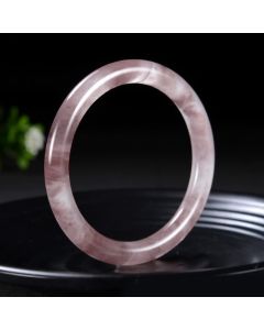 Buddha Stones Purple Jade Happiness Protection Bracelet Bangle - 19mm / 62-64mm