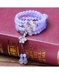 Buddha Stones Purple Jasper Bead Strength Bracelet Mala - Purple Jasper