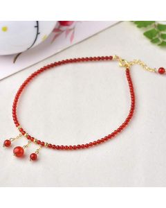 Red Agate Confidence Calm Anklet - Red Agate (Confidence ♥ Calm)
