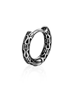 Retro Pattern Titanium Steel Balance Earrings - Silver