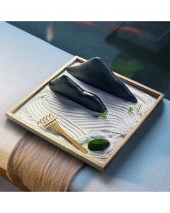 Buddha Stones Rocks Landscape Meditation Enlightenment Zen Garden Decoration - Green / Two Grass