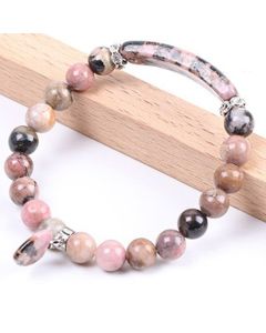 Buddha Stones Rhodonite Love Heart Healing Beads Bracelet - Rhodonite