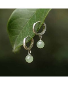 Buddha Stones Round Jade Bead Prosperity Earrings - Jade (Prosperity ♥ Abundance)