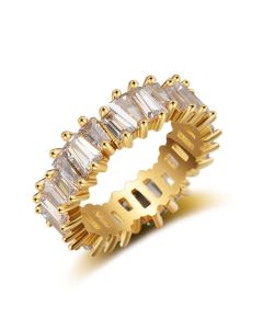 Simple Pattern Copper Wealth Ring - Silver / US10