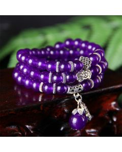 Buddha Stones The Amethyst Pixiu Wealth Bracelet - 0.31 in (8 mm)