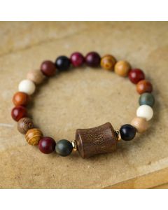Buddha Stones Tibet Multicolored Sandalwood Om Mani Padme Hum Protection Bracelet - Om Mani Padme Hum Green Sandalwood