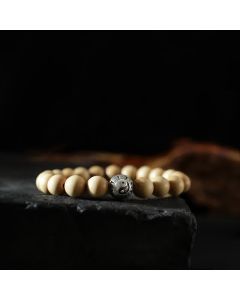 Buddha Stones Tibet Peach Wood Lotus Cinnabar Bagua Yin Yang Luck Wealth Bracelet - 12mm / Yin Yang (Balance ♥ Harmony)