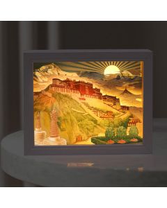 Tibet Potala Palace Paper LED Carving Lamp Art Night Lights Creative LED Table Lamp - Rising Sun