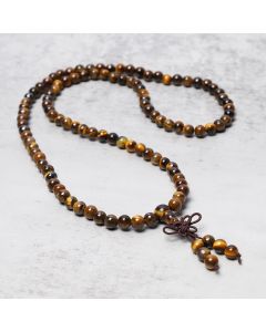 Buddha Stones Tibetan 108 Natural Tiger Eye Gemstone Beads Prayer Mala Bracelet Necklace - Tiger Eye