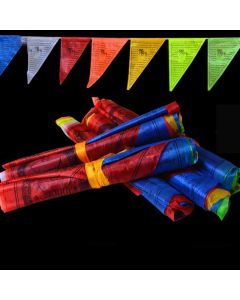Tibetan Blessing Outdoor 25 Pcs Triangle Prayer Flag Decoration - 6m