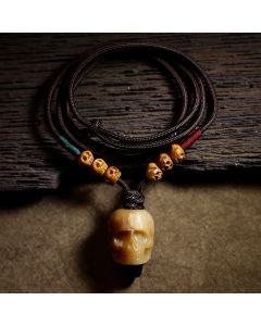 Buddha Stones Tibetan Camel Bone Skull The Lord of the Corpse Forest Protection Necklace Pendant - Camel Bone