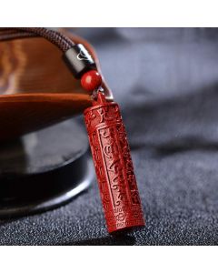 Buddha Stones Tibetan Cinnabar Mantra Concentration String Necklace - Cinnabar