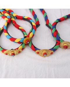 Tibetan Colorful Tassel Beads Hair Decoration Hair Accessories - Orange / Round Bead