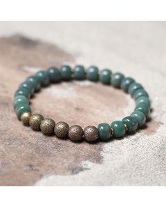 Buddha Stones Tibetan Cyan Bodhi Seed Copper Success Bracelet - 18cm