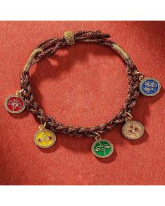 Buddha Stones Tibetan Five God Of Wealth Thangka Luck Braid String Bracelet - Five God Of Wealth