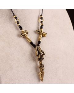 Buddha Stones Tibetan Ganesh Ganpati Elephant God of Wealth Dorje Vajra Spiritual Power Necklace Pendant - Dorje/Vajra&Ganesh