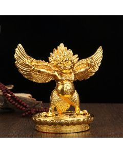 Buddha Stones Tibetan Gold Garuda Bird Alloy Protection Home Decoration - Gold Garuda Bird(Wisdom♥Protection)